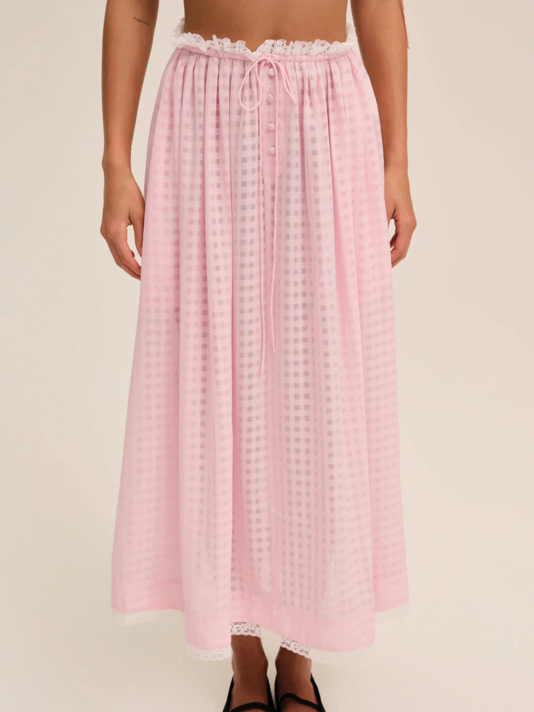 Ginny Gingham Midi Skirt