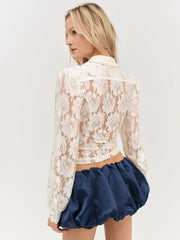Claudia Rose Lace Button Down Top