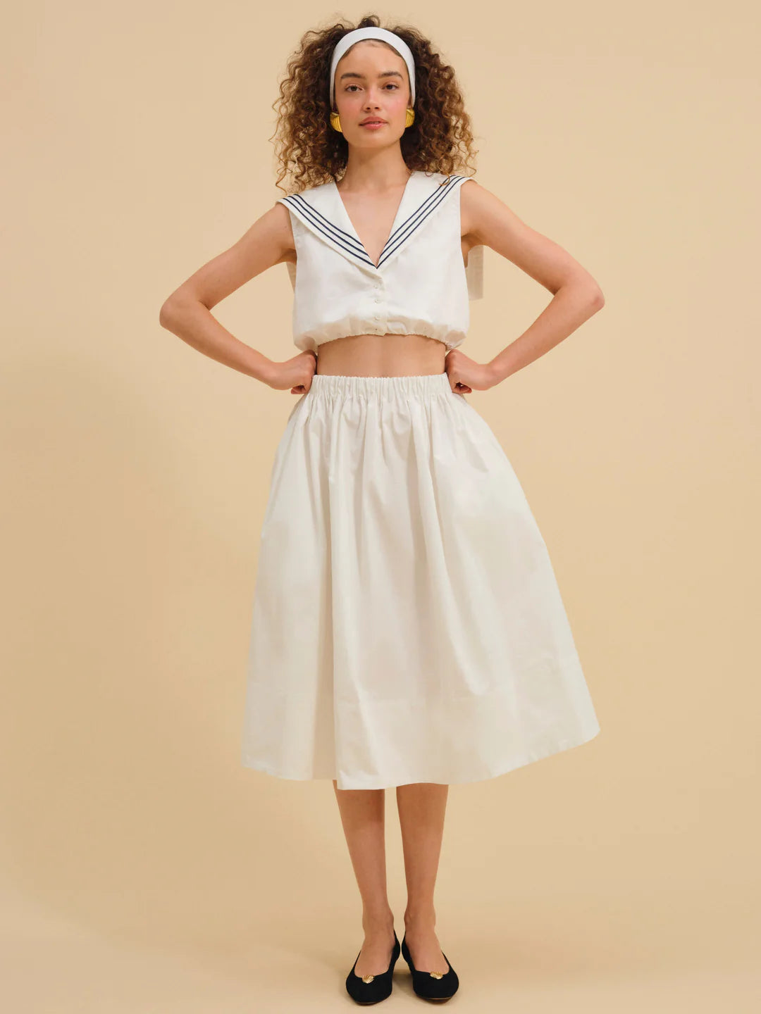 Marella Poplin Midi Skirt