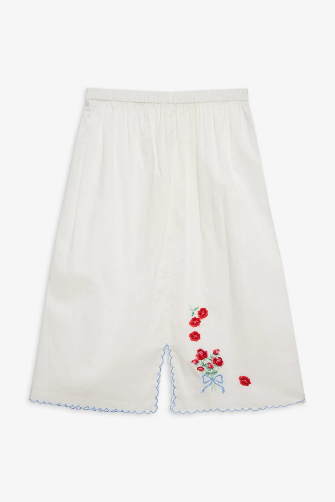 Forget Me Not Embroidery Midi Skirt