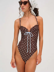 Chocolate Dot One Piece Swimsuit