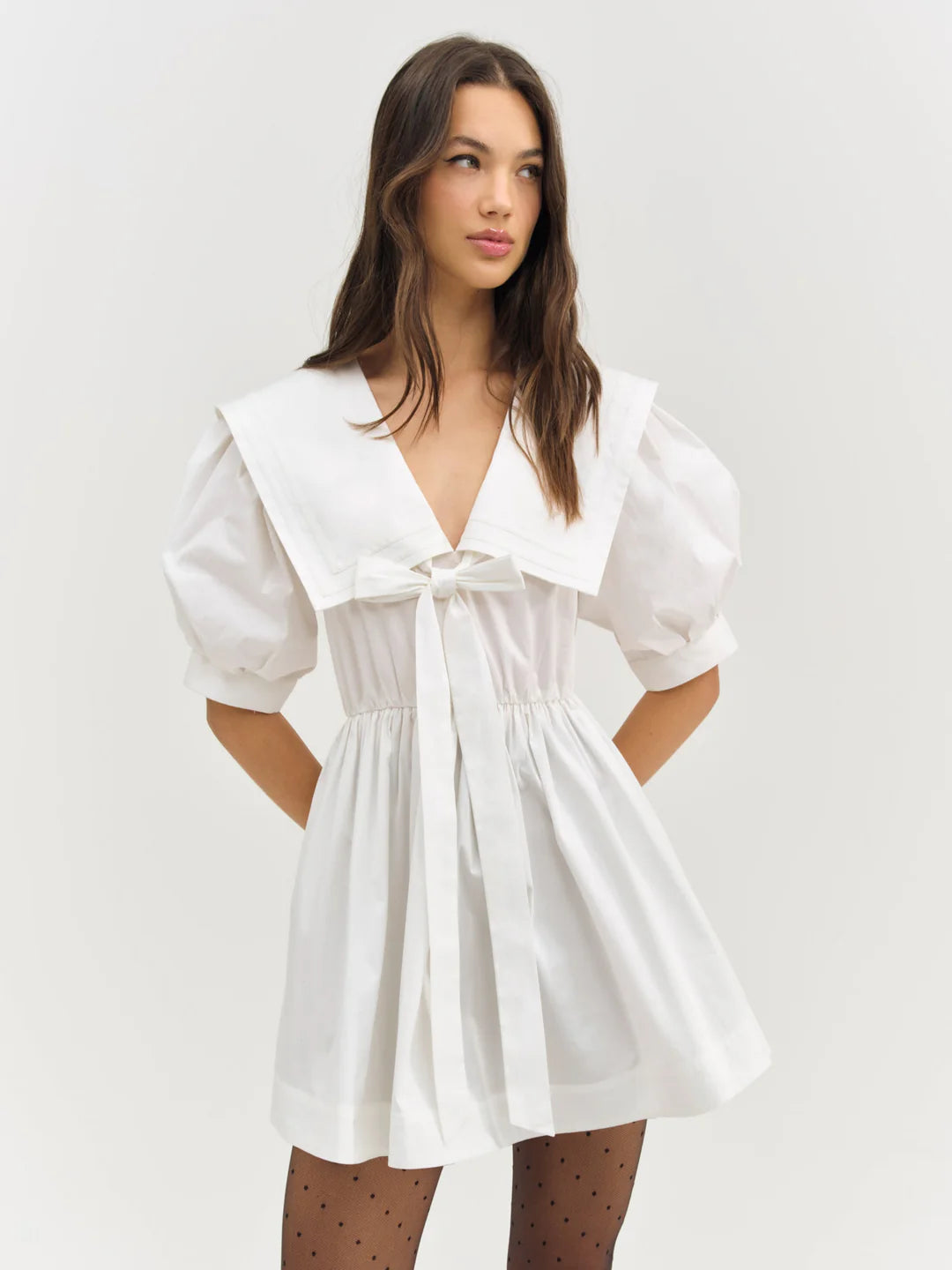 Helena Poplin Puff Sleeve Mini Dress