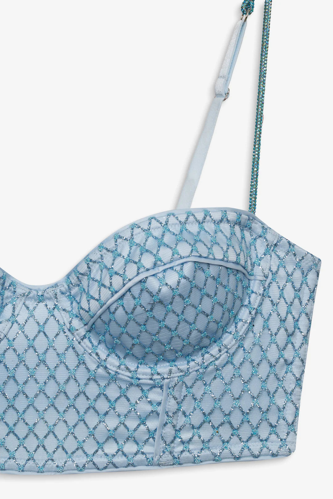 Glitter Grid Bustier Top