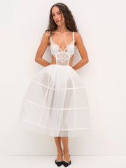 Blushing Blooms Midi Slip Dress