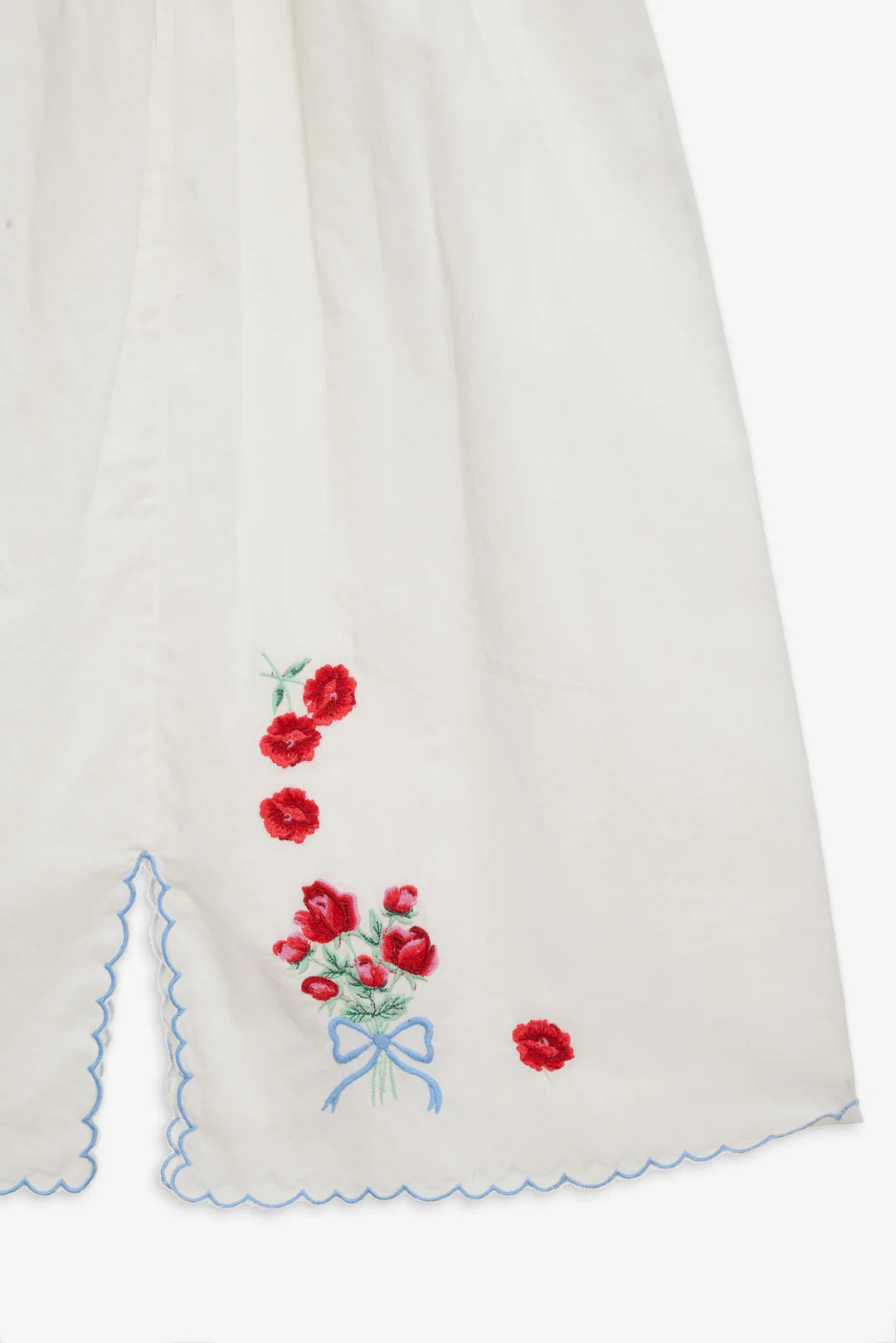 Forget Me Not Embroidery Midi Skirt