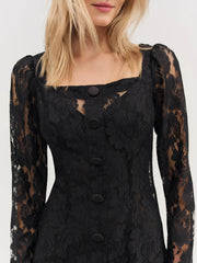 Claudia Rose Lace Long Sleeve Mini Dress