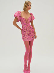 Blurred Roses Mini Dress