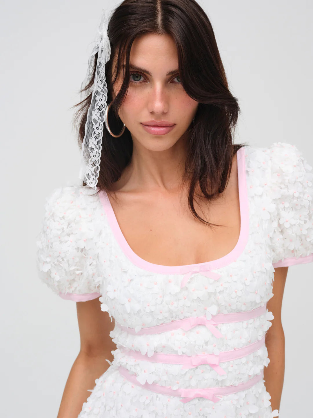 Stacked Blossom Lace Mini Dress