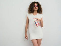 Fuzzy Knit Mini Dress