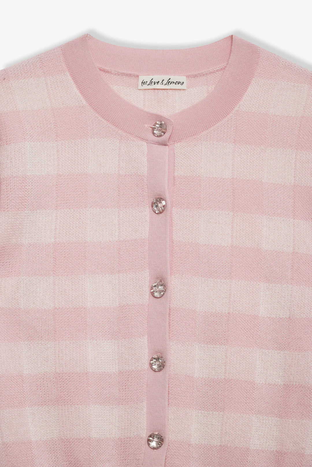 Brushed Gingham Knit Cardigan