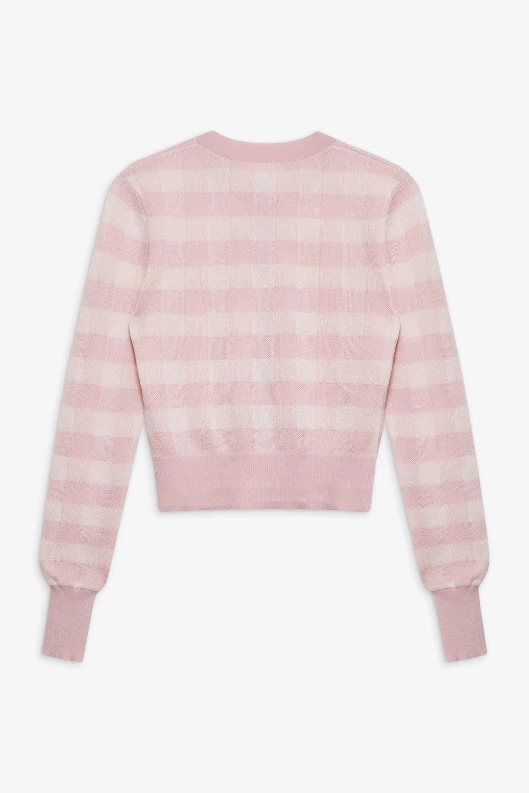 Brushed Gingham Knit Cardigan