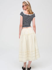 Eyelet Midi Skirt