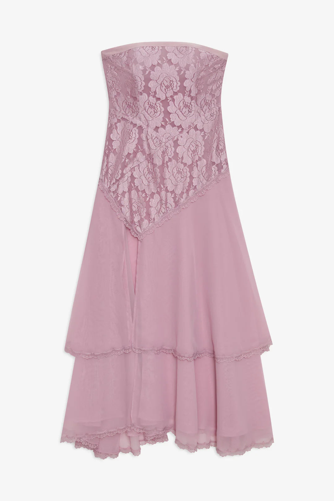 Claudia Rose Lace Strapless Midi Dress