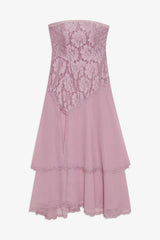 Claudia Rose Lace Strapless Midi Dress
