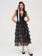 Daisy Eyelet Midi Dress