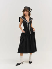 Helena Poplin Collared Midi Dress