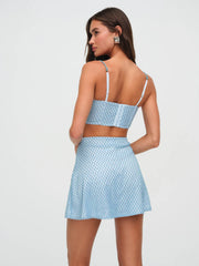 Glitter Grid Bustier Top