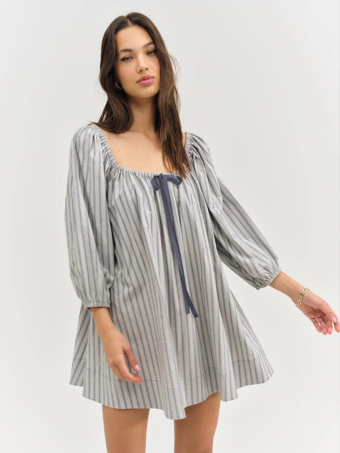 Linen Stripe Mini Dress