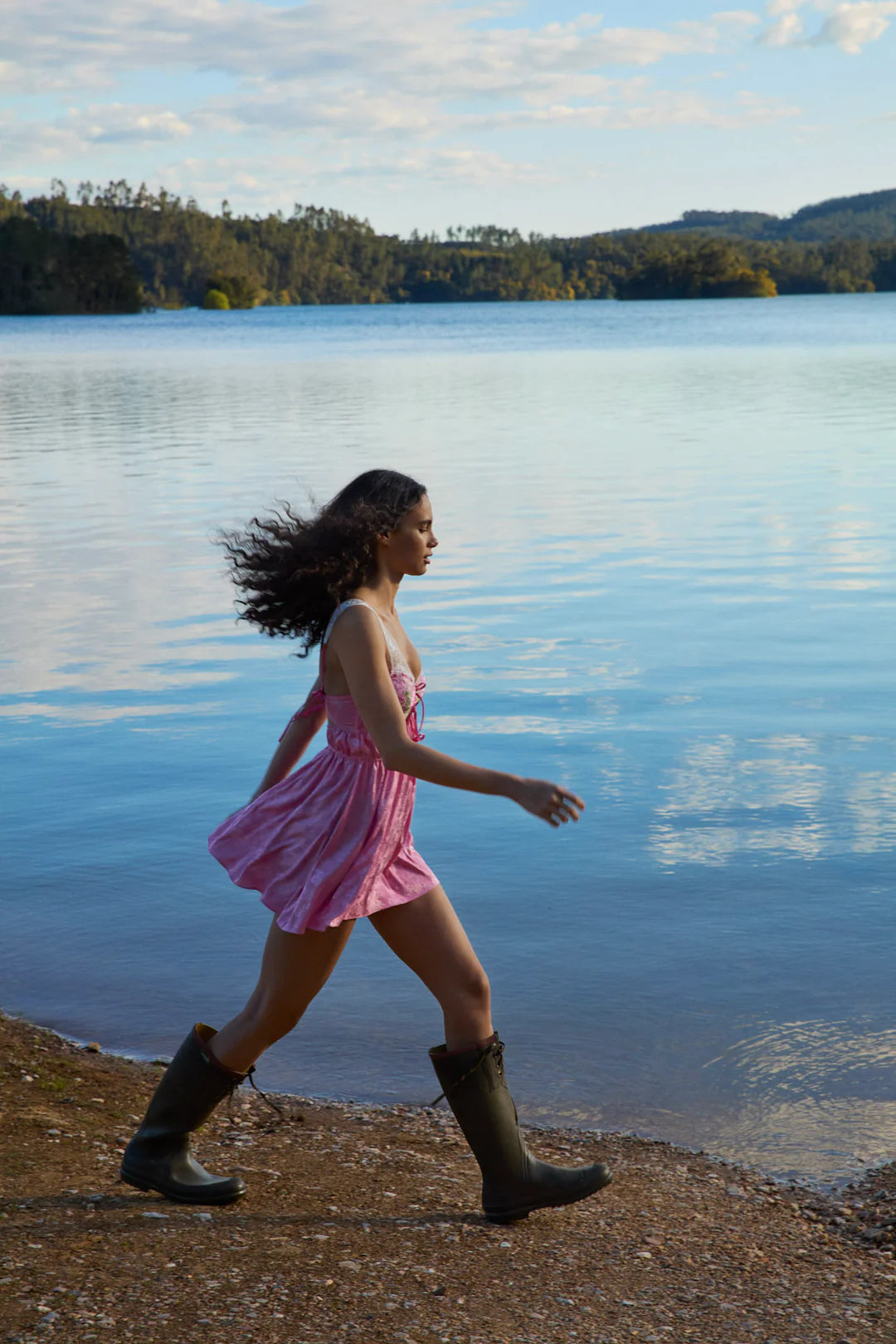 Rose Milk Eyelet Slip Dress