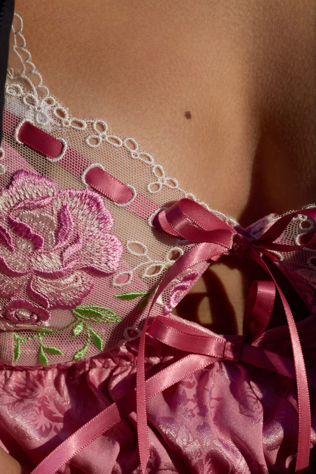 Rose Milk Eyelet Slip Dress