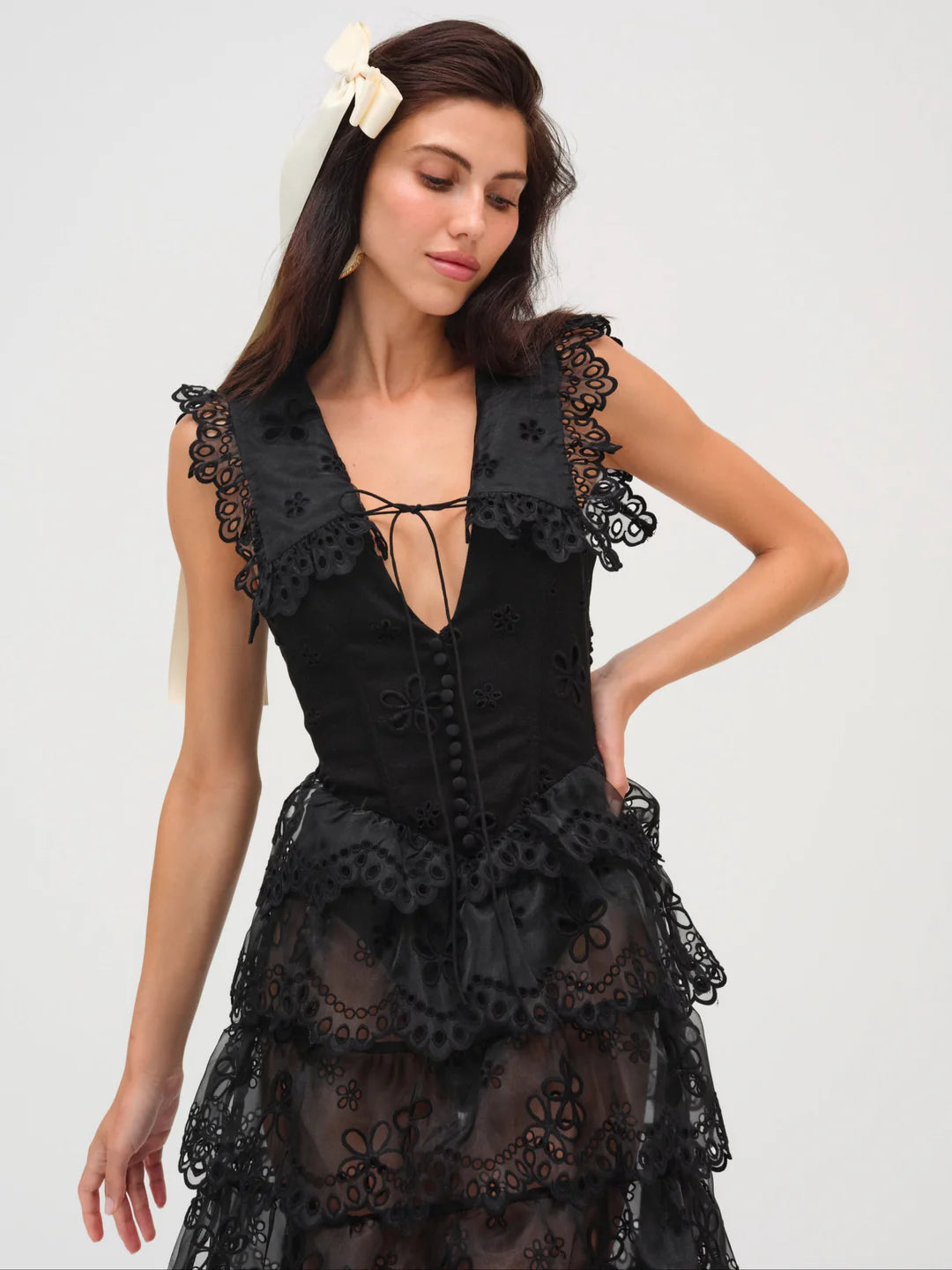 Daisy Eyelet Midi Dress