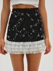 Snowy Jacquard Mini Skirt
