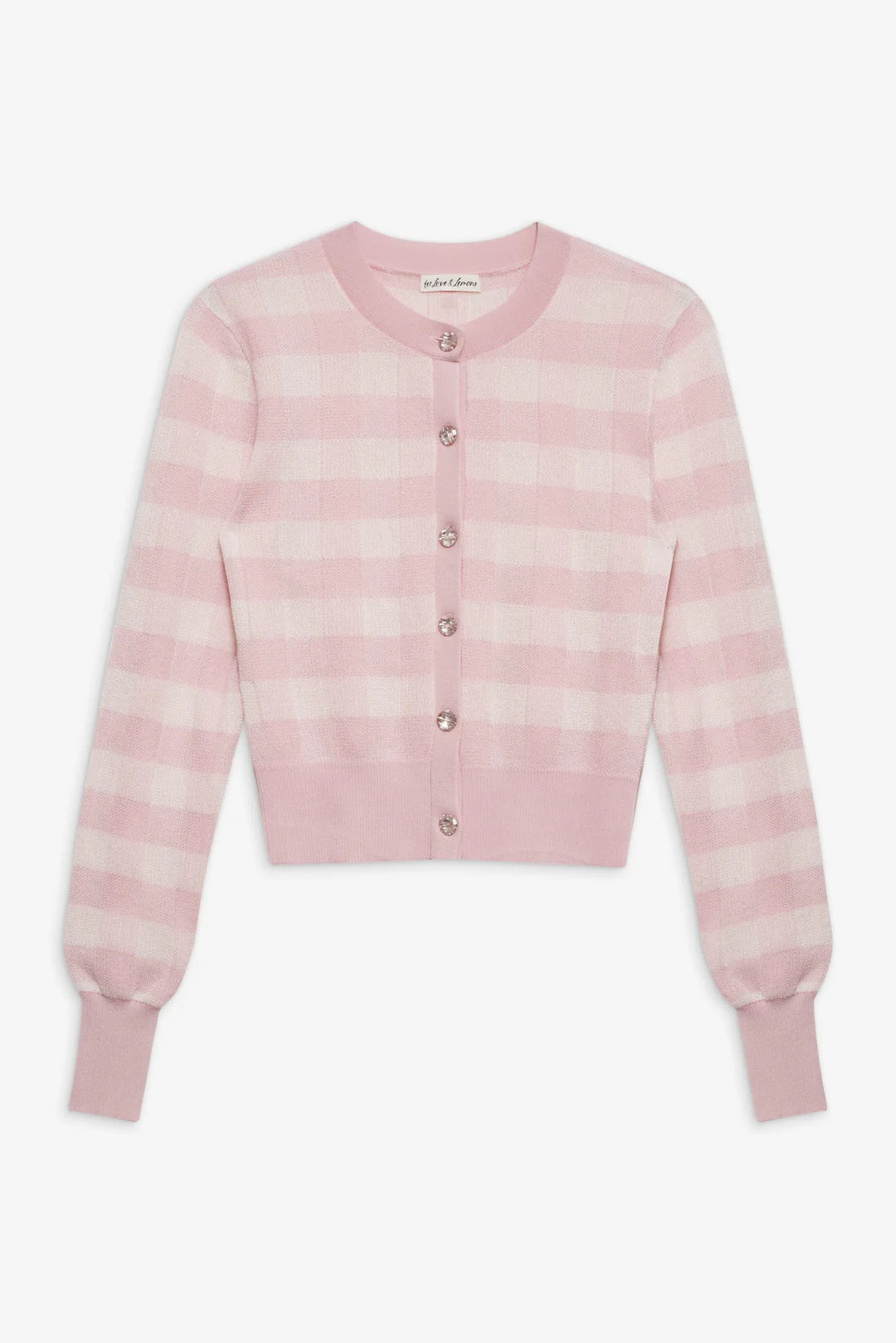 Brushed Gingham Knit Cardigan