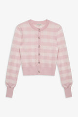 Brushed Gingham Knit Cardigan