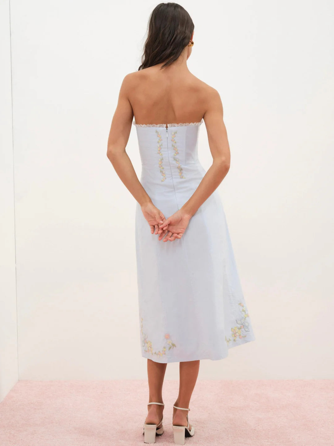 Baby Bows Patchwork Midi Dress