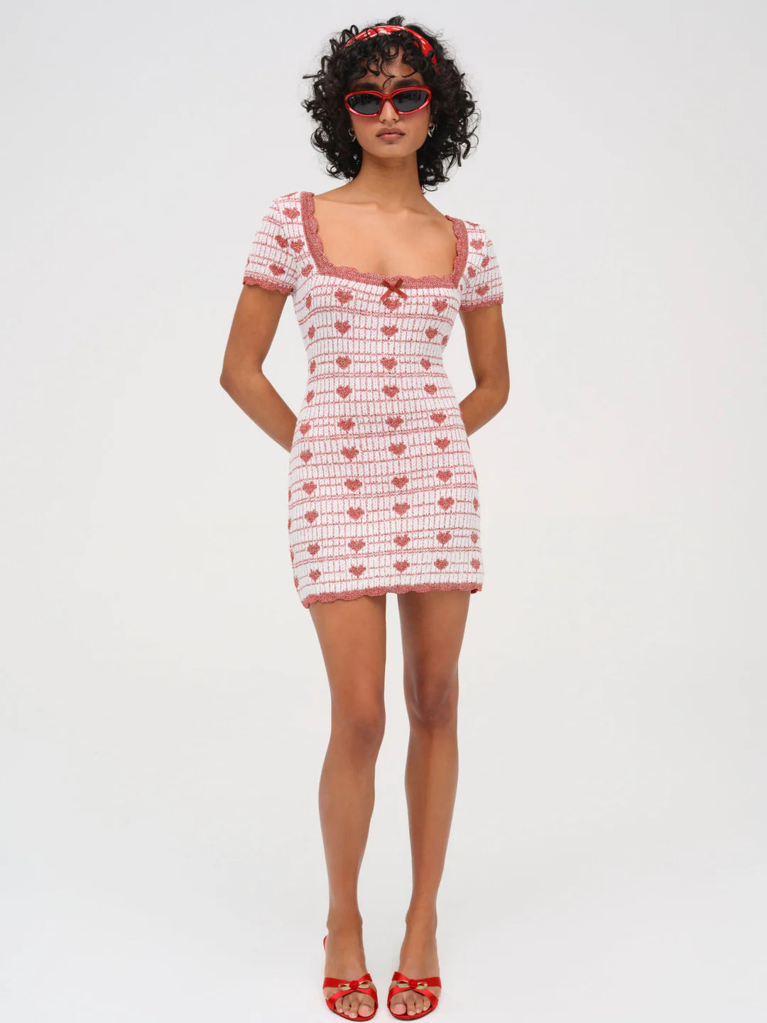 Candy Heart Knit Mini Dress