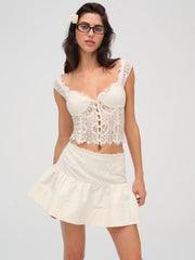 Doily Lace Mini Skirt