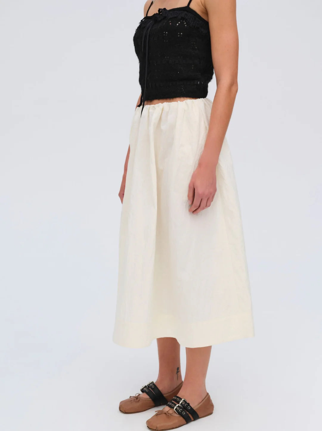 Billie Poplin Midi Skirt