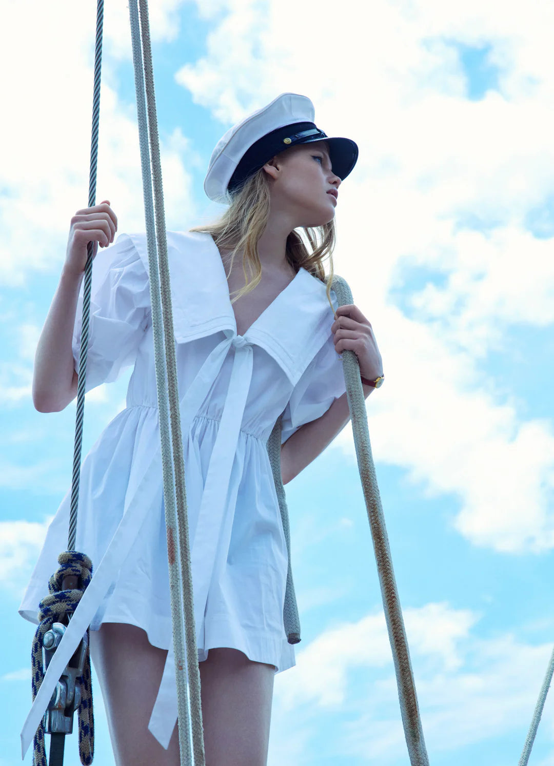 Helena Poplin Puff Sleeve Mini Dress