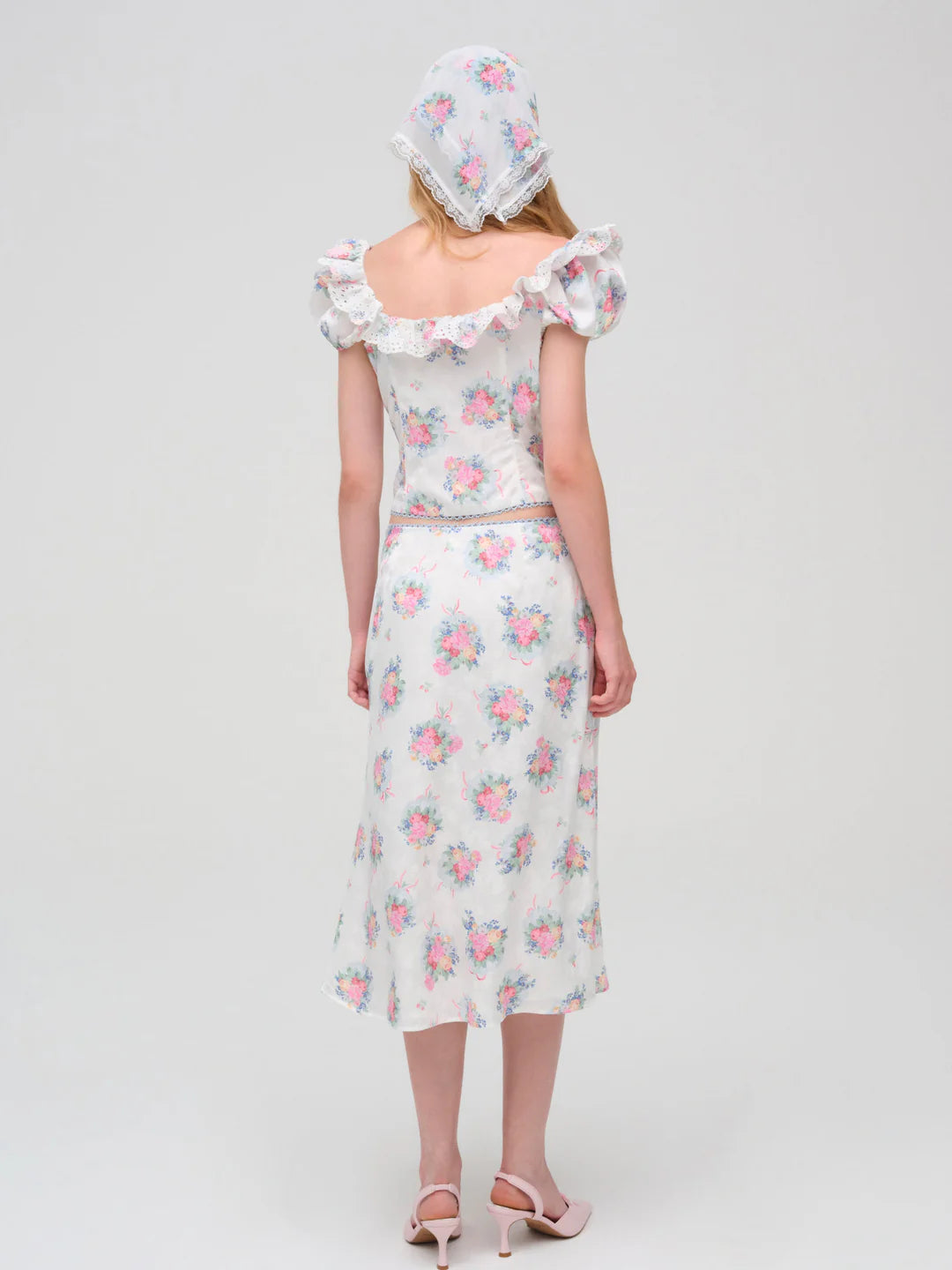 Doily Bouquet Midi Skirt