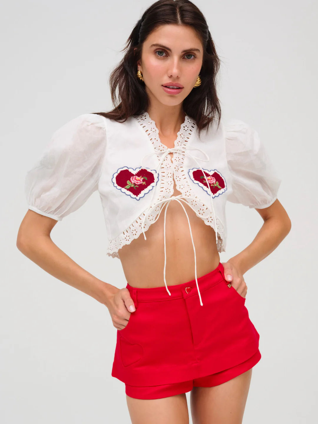 Lipstick Denim Mini Skort