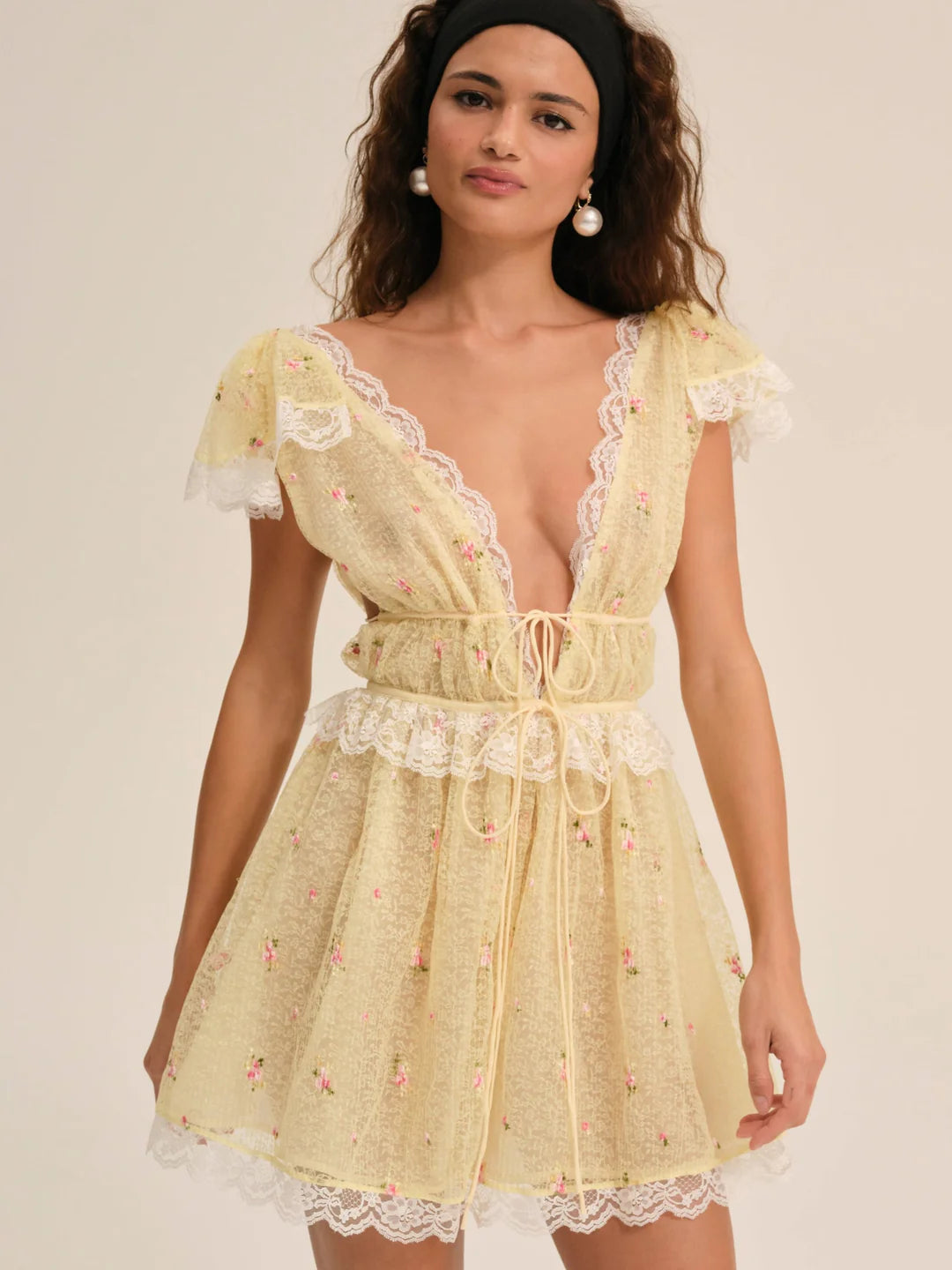 Poppy Lace Mini Dress