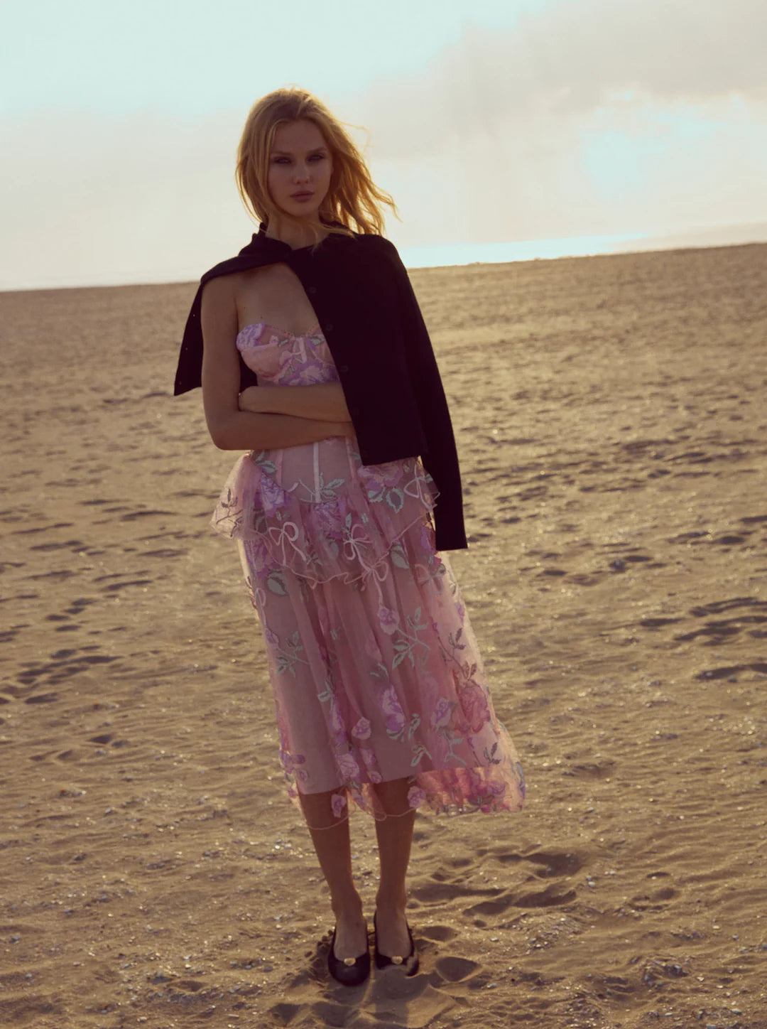 Emmeline Embroidery Midi Dress