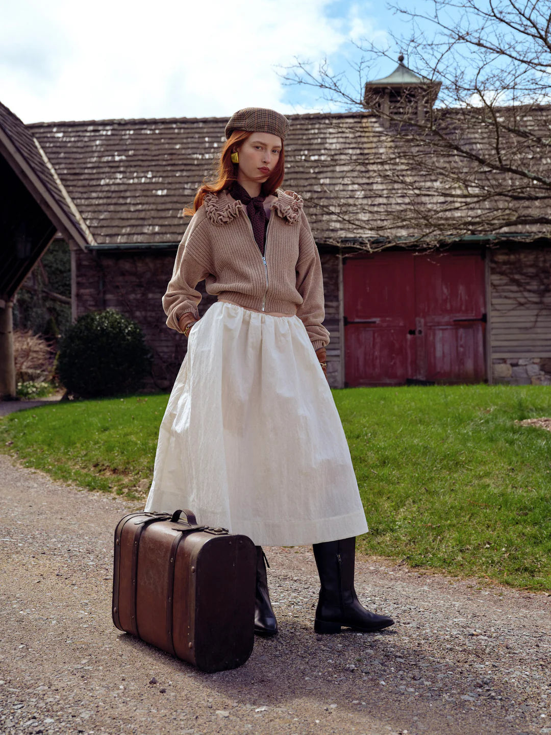 Billie Poplin Midi Skirt