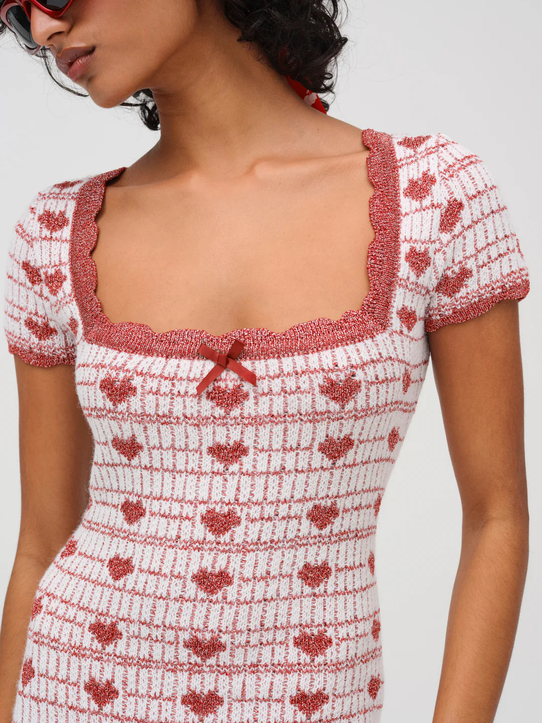 Candy Heart Knit Mini Dress