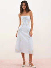 Baby Bows Patchwork Midi Dress