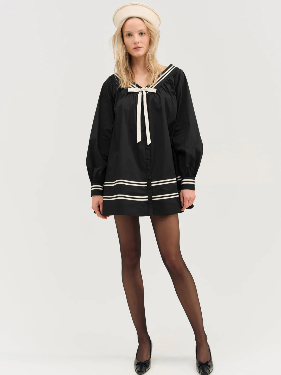 Helena Poplin Long Sleeve Mini Dress
